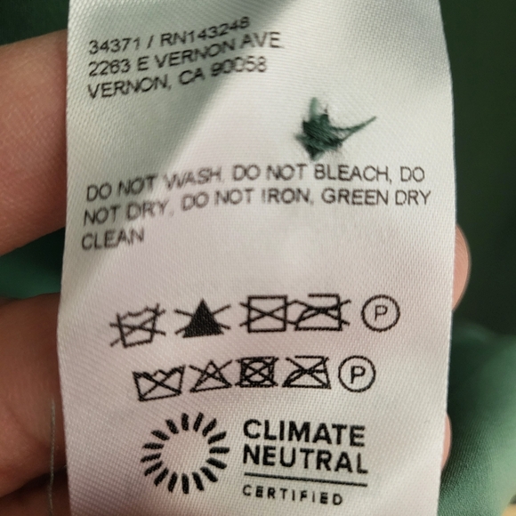 Reformation Catalina Silk Long Sleeve Midi Dress Green 6 - Picture 7 of 15